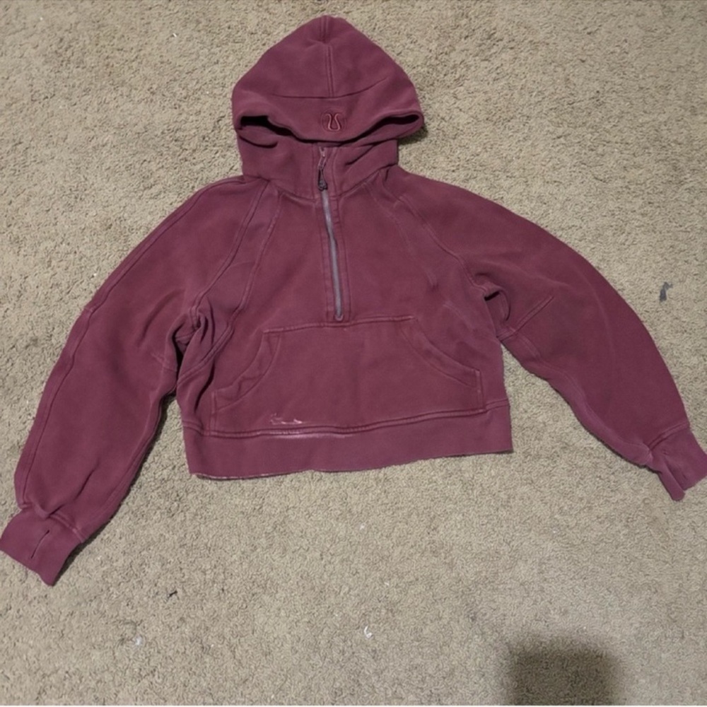 Lululemon Scuba Half Zip Hoodie Sweater Maroon/Burgundy
